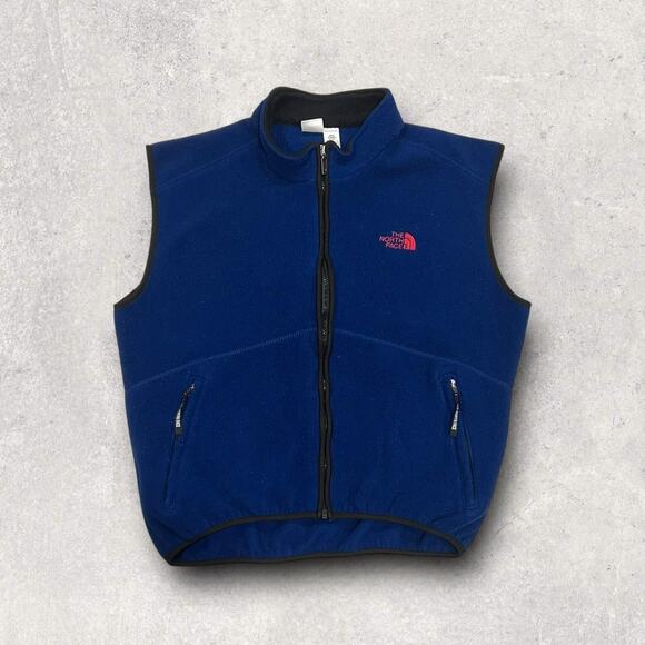 ★ The North Face Blue Fleece Zip-Up Vest w/ Embroidered Logo ★ - Picture 6 of 6